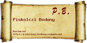 Piskolczi Bodony névjegykártya